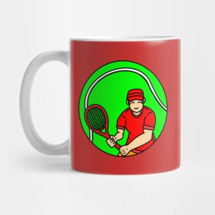 Cartoon tennis player boy Mug